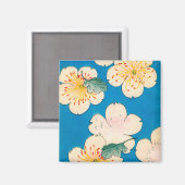 Farbholzblock Druck von Dogwood-Blüten Magnet (Vorderseite/Rückseite)