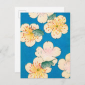 Farbholzblock Druck von Dogwood-Blüten Postkarte (Vorne/Hinten)