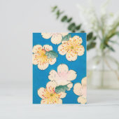 Farbholzblock Druck von Dogwood-Blüten Postkarte (Stehend Vorderseite)