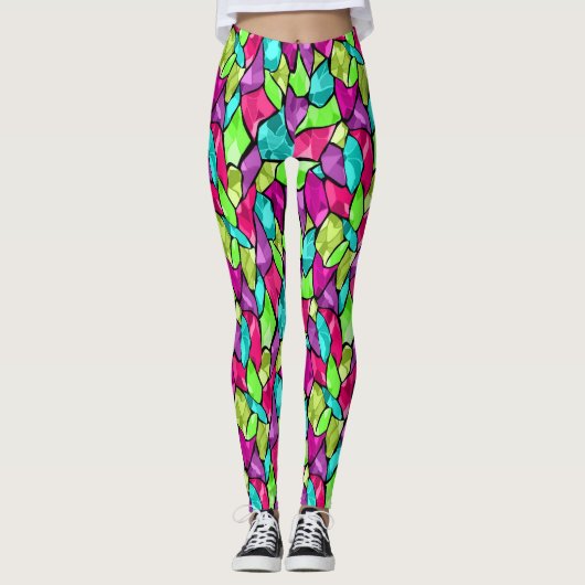 Farbig abstrakt leggings (Vorderseite)