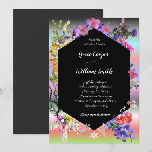 farbig einladung (Vorne/Hinten)