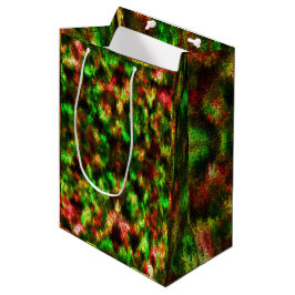 Farbig grün, gelb bis rot mit Federn-Effekt. Mittlere Geschenktüte