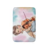 Farbig illustrierter Badematte - Violine (Vorderseite Vertikal)