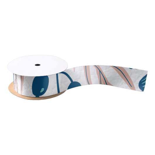 Farbig illustriertes Blumenmuster Satinband (Spule)
