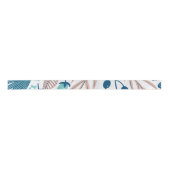 Farbig illustriertes Blumenmuster Satinband (Vorderseite)