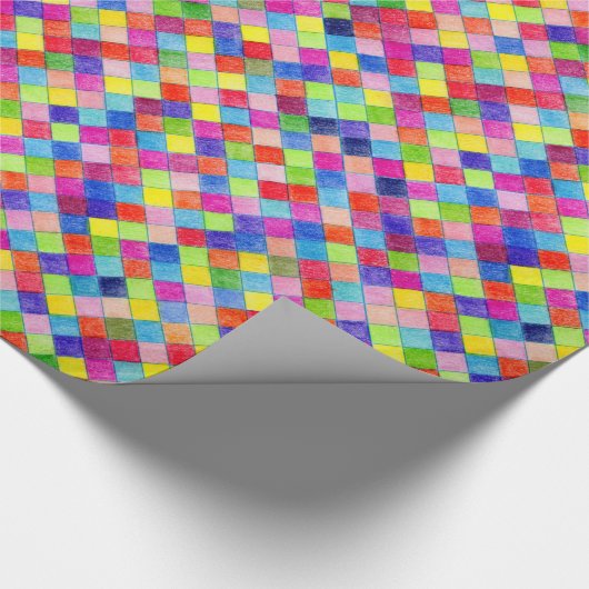 Farbig in Grafik-Paper-Quadrate - Diagonal-Geschen Geschenkpapier (Ecke)