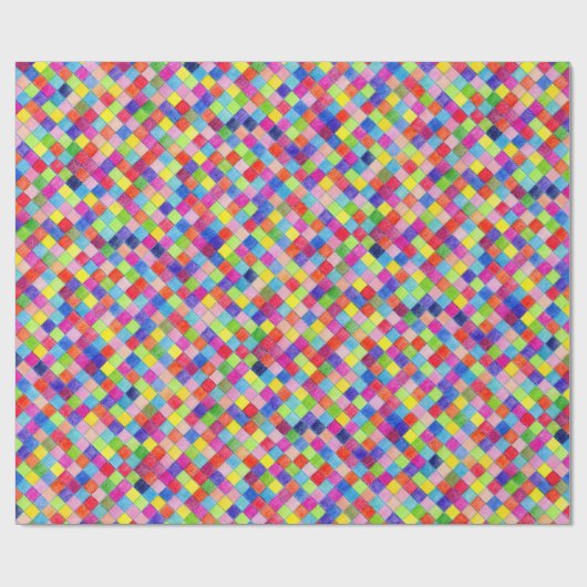 Farbig in Grafik-Paper-Quadrate - Diagonal-Geschen Geschenkpapier (Flach)