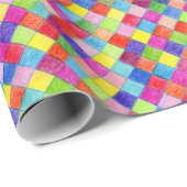 Farbig in Grafik-Paper-Quadrate - Diagonal-Geschen Geschenkpapier (Rolleneckpunkt)