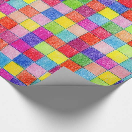 Farbig in Grafik-Papierquadraten Geschenkpapier (Ecke)