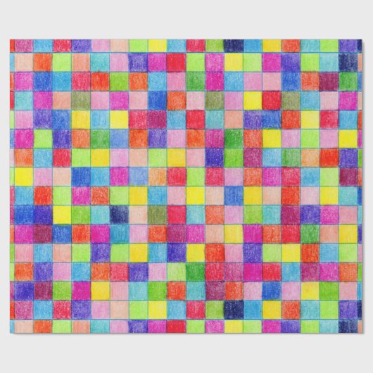 Farbig in Grafik-Papierquadraten Geschenkpapier (Flach)