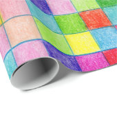 Farbig in Grafik-Papierquadraten Geschenkpapier (Rolleneckpunkt)