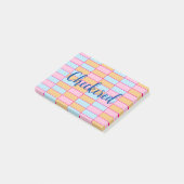Farbig kariert post-it klebezettel (angewinkelt)