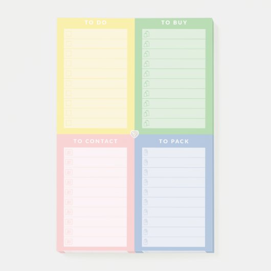 Farbig mehrfarbiger Editor Post-it Klebezettel (Vorderseite)