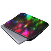 Farbig mit Rauigkeit überragt von schwarzer Farbe Laptopschutzhülle (Vorne Knopf)