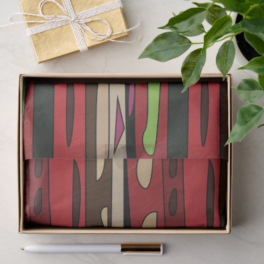 Farbig moderner Teppich gestreiftes Muster Seidenpapier (Geschenk)