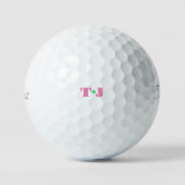 farbig, Personalisiert Mit Monogramm Golfball (Vorderseite)