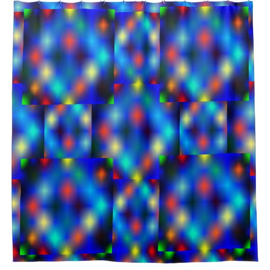 Farbig simuliert das Bild den Flößenschwung, über  Duschvorhang (Vorderseite)