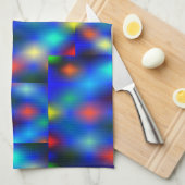 Farbig simuliert das Bild den Flößenschwung, über  Geschirrtuch (Viertel Falte)