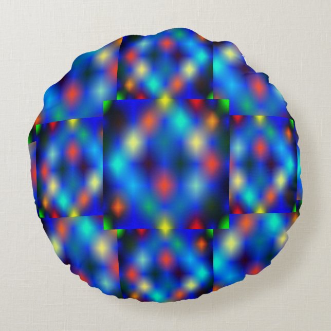 Farbig simuliert das Bild den Flößenschwung, über  Rundes Kissen (Rückseite)