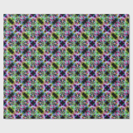 farbig überlappende Kreise Geschenkpapier (Flach)