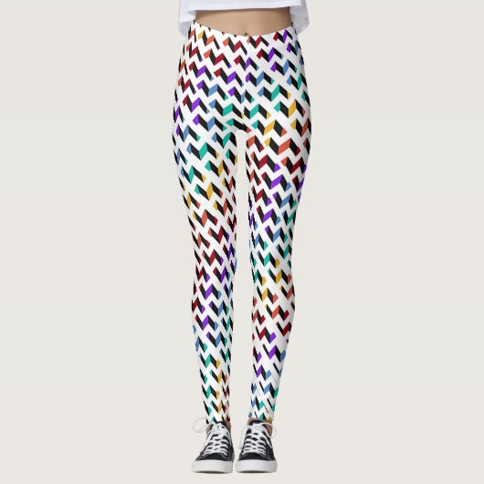 Farbig Zickzack Leggings (Vorderseite)