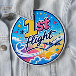Farbige 1. Flug Flugzeug Souvenir Button