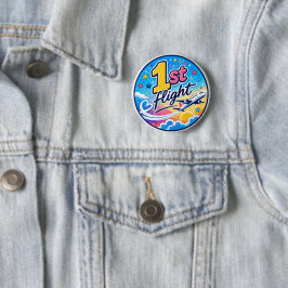 Farbige 1. Flug Flugzeug Souvenir Button