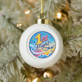 Farbige 1. Flug Flugzeug Souvenir Keramik Kugel-Ornament