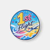 Farbige 1. Flug Flugzeug Souvenir Magnet (Vorne)