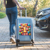 Farbige 1. Geburtstagsfeier mit Ballons Aufkleber (Koffer Insitu)