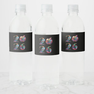 Farbige 2026- wasserflaschenetikett