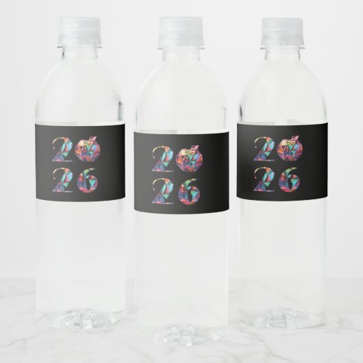 Farbige 2026- wasserflaschenetikett (Flaschen)