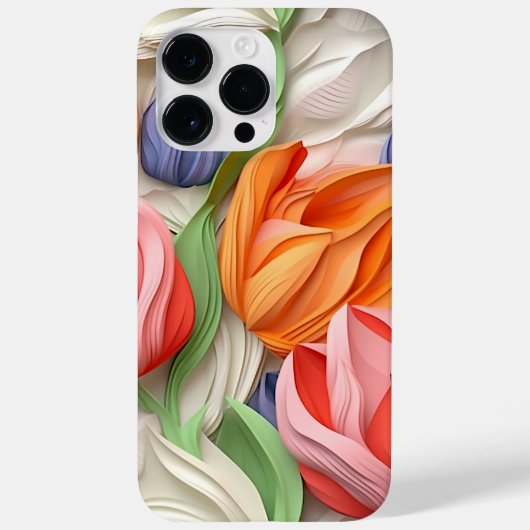 FARBIGE 3-D-BLICK TULIP-BLUME Case-Mate iPhone HÜLLE (Rückseite)