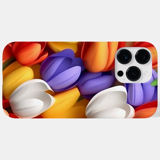 FARBIGE 3-D-BLICK TULIP-BLUME Case-Mate iPhone HÜLLE (Rückseite (Horizontal))