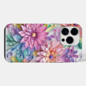 FARBIGE 3-D-FEDER-PAPER-Optik-BLUMENMUSTER iPhone Hülle (Rückseite (Horizontal))
