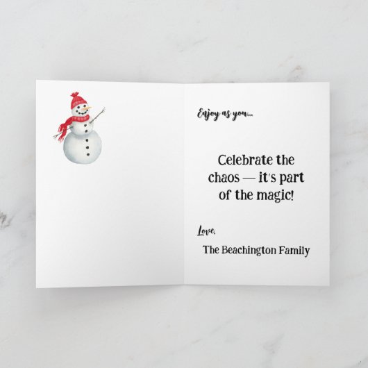 ** Farbige 3 Whimsical Christmas Girl Geschenk AP9 Dankeskarte (Innenseite)