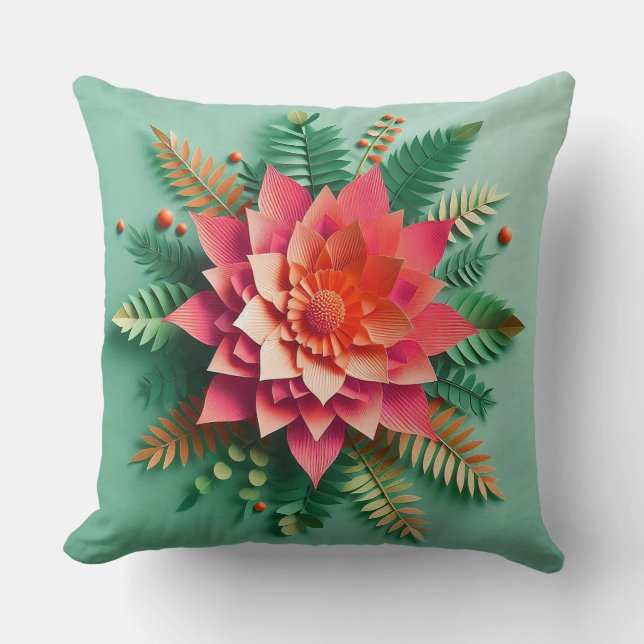 Farbige 3D-Blume Kissen (Vorderseite)