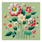 Farbige 3D-Blume Poster (Vorderseite)