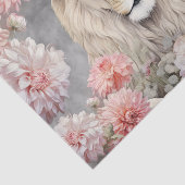 Farbige 3D-Blumen & Löwe vor Kohlehintergrund Seidenpapier (Ausschnitt)