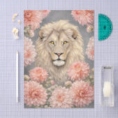 Farbige 3D-Blumen & Löwe vor Kohlehintergrund Seidenpapier (Handwerk)