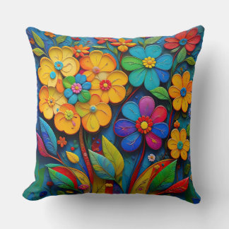 Farbige, 3D-Papierschnitt-Blume Kissen