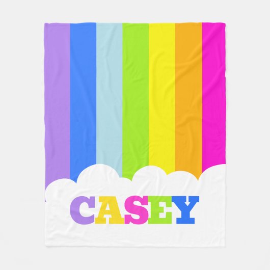 Farbige 5-Buchstaben-Bezeichnung Regenbogenwolke Fleecedecke (Vorderseite)