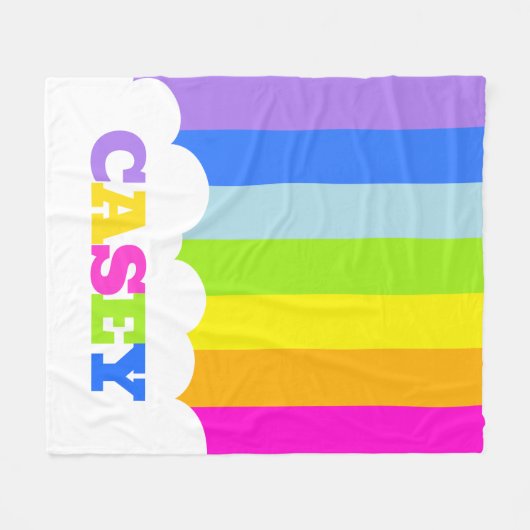 Farbige 5-Buchstaben-Bezeichnung Regenbogenwolke Fleecedecke (Vorderseite (Horizontal))