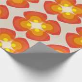 Farbige 70er 80er Retro Blume Muster Geschenkpapier (Ecke)