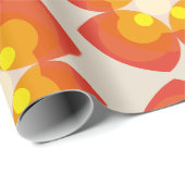 Farbige 70er 80er Retro Blume Muster Geschenkpapier (Rolleneckpunkt)