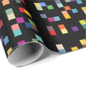 Farbige 70er 80er Retro Pixel Muster Geschenkpapier (Rolleneckpunkt)