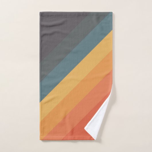 Farbige 70er 80er Retro Streifen Badhandtuch Set (Handtuch)