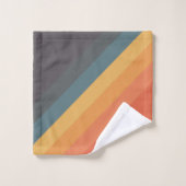 Farbige 70er 80er Retro Streifen Badhandtuch Set (Waschlappen)