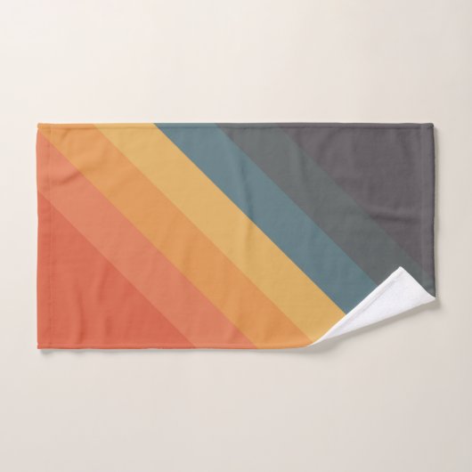 Farbige 70er 80er Retro Streifen Badhandtuch Set (Handtuch)