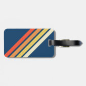 Farbige 70er 80er Retro Streifen Gepäckanhänger (Rückseite horizontal)
